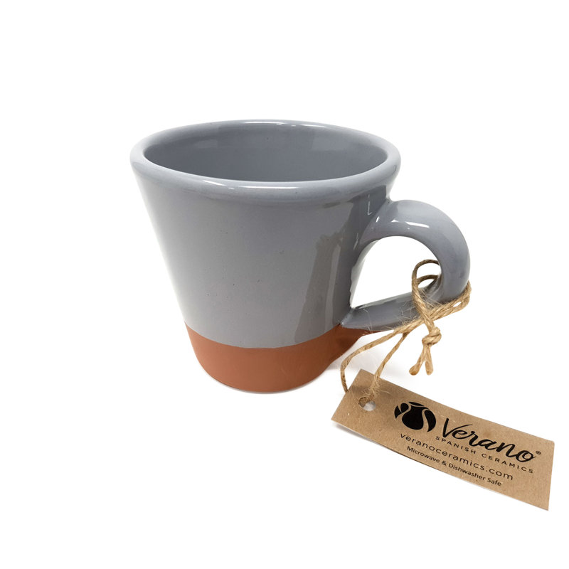 Verano Rustic Pastel Handmade Ceramic Coffee Mug, Grey