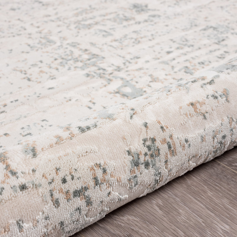 Tapis contemporain neutre neutre délavé Neutral, Rectangle 5 pi 3 po x 7 pi 3 po
