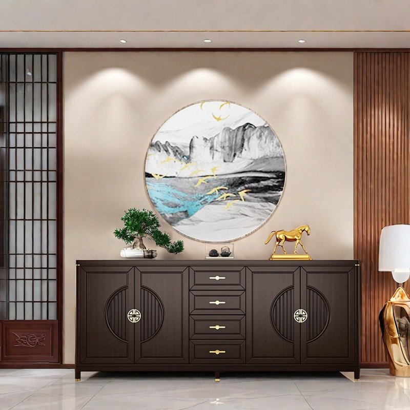 New Chinese Style Solid Wood Sideboard