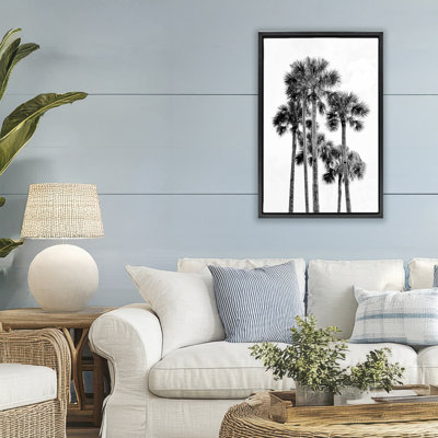 Black & White Palm Tropics Floating Frame, design by Natalie Carpentieri