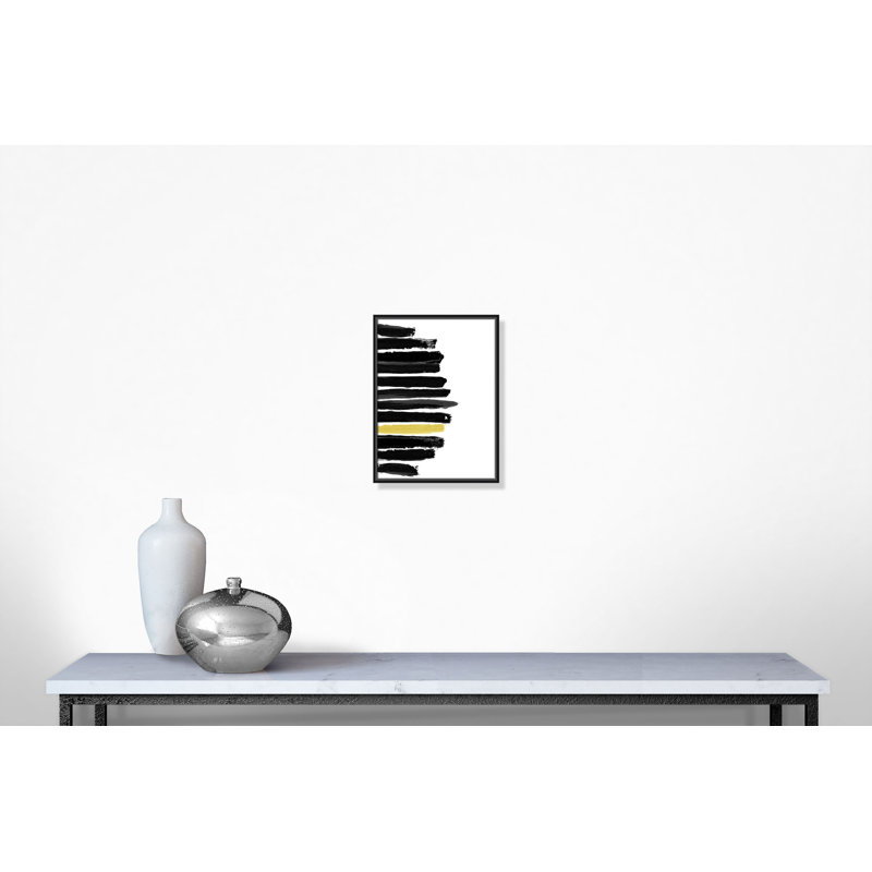 Kinetic Strokes 7 1 Piece Floater Frame Wall Art on Canvas, 61cm H x 46cm W x 5.1cm D, Black Framed