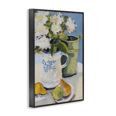 Pichet de fleurs, giclée de natures mortes, design par Jane Slivka