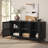 Mid-Century Modern 59" Solid Wood Sideboard/TV Stand with Slat Doors-366692386