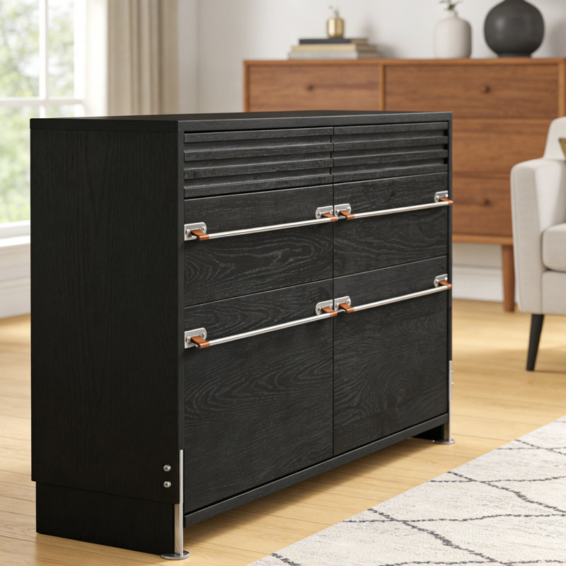 French-style vintage wall-mounted storage cabinet, Black