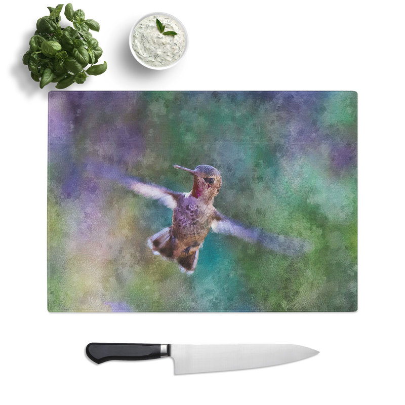 Hummingbird Vol.2 Painting Chopping Board, 0.4cm H x 28.5cm W x 39cm L
