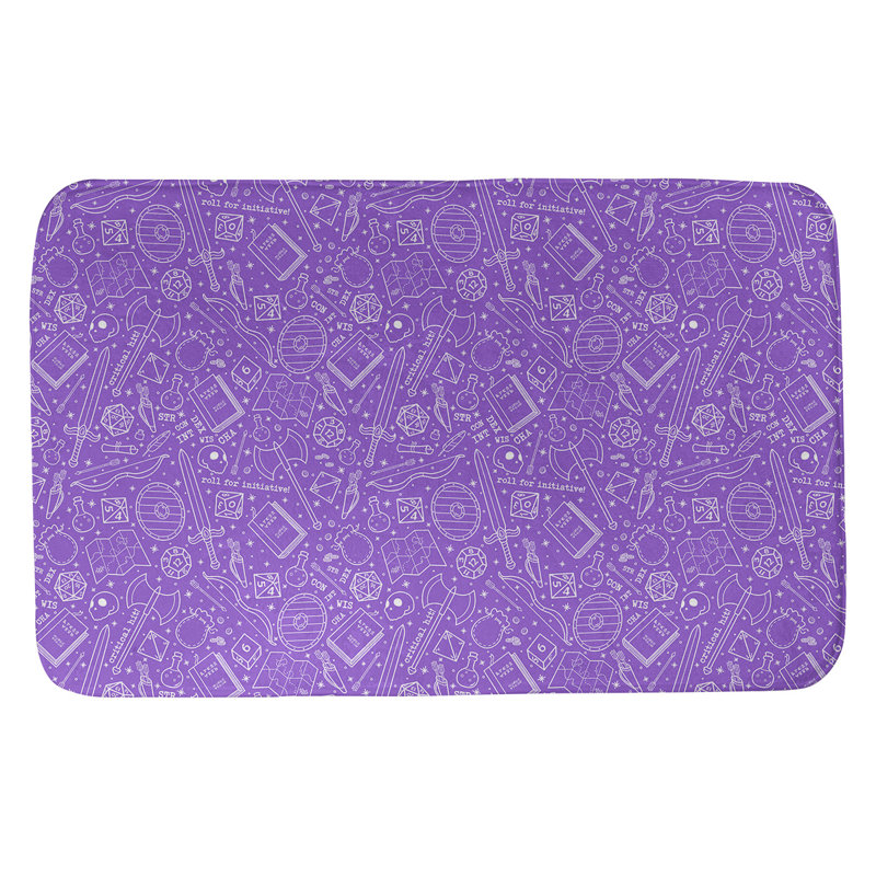 Tapis pour salle de bain rpg Leffel, l 21 po x L 34 po, Mauve / Blanc