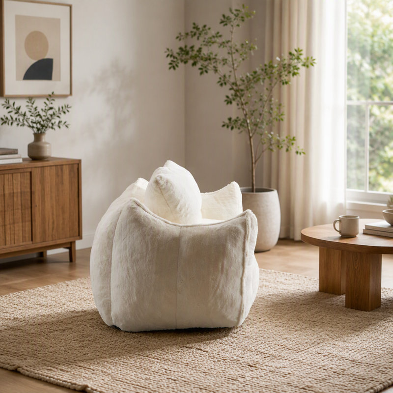 Canapé pouf deux places Chase Lounge Chaise, Blanc