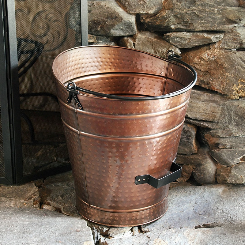 Seau à granules Pecktonville, Cuivre antique, H 18 po x l 17 po