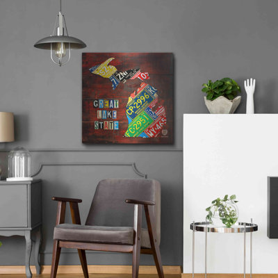 " Michigan License Plate Map Large " by Design Turnpike