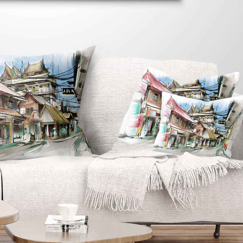Coussin lombaire "cityscape street city street"