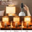 Ensemble de 2 lampes de table en céramique avec abat-jour blanc, lampes de chevet de campagne moderne de 24 pouces, éclairage de salon à intensité variable à 3 voies pour la chambre à coucher et le bureau