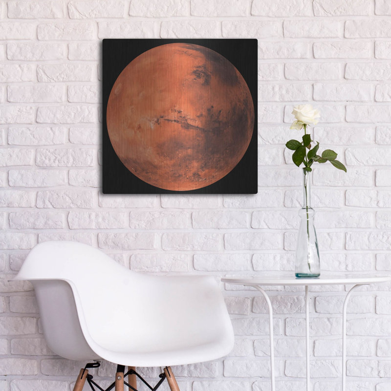 Planète Mars, art mural en métal, H 24 po x l 24 po