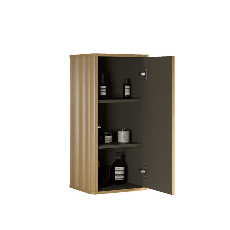 Armoire latérale de salle de bain en chêne naturel - pour les petits espaces pré-assemblés et contreplaqué, Chêne naturel