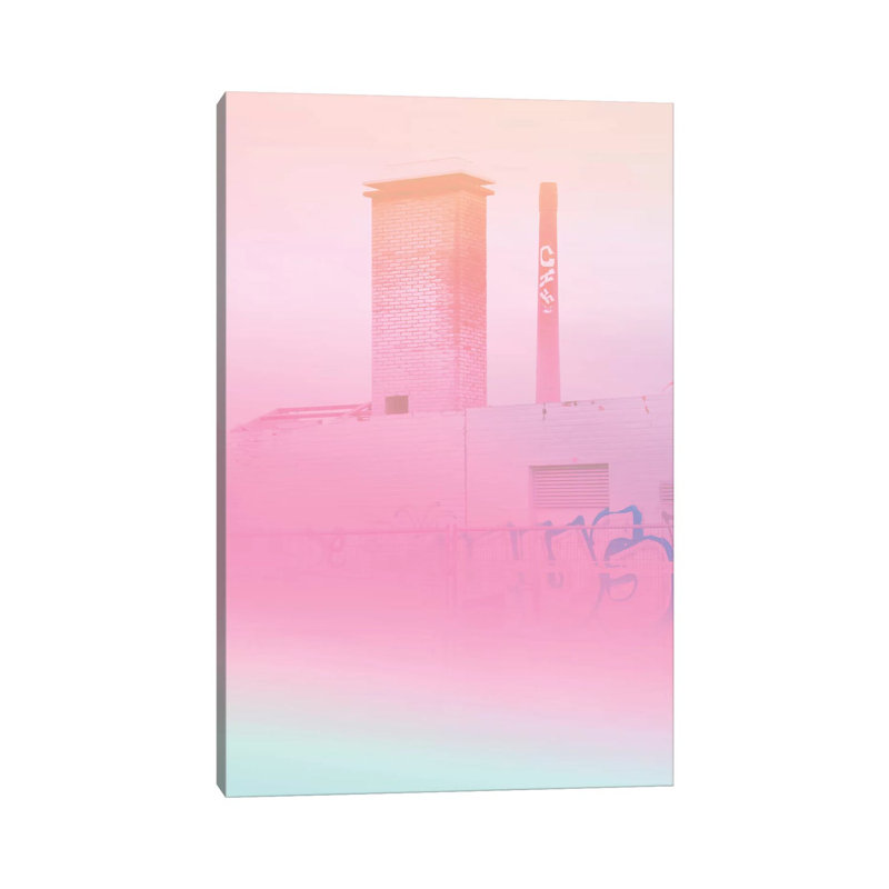 Concrete Flowers And Graffiti by Beli - Wrapped Canvas Painting, 101.6 cm H x 66.04 cm W x 3.175 cm D