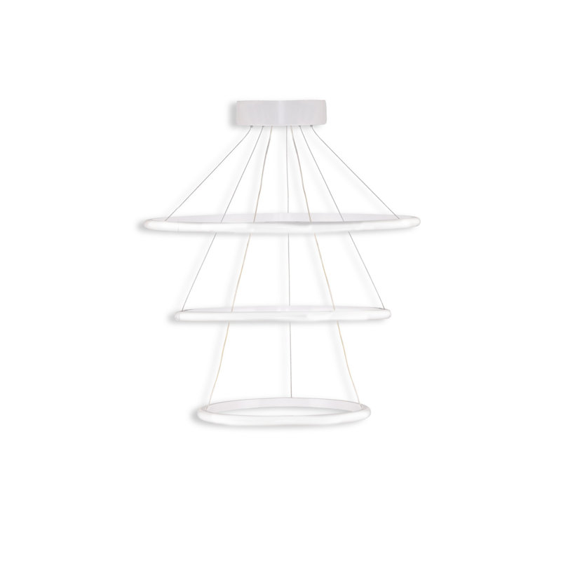 Elegant Adjustable Chandelier, 30 to 50 Diameter, White Aluminum Body | LED 6500K, 60-80 Watts | Modern Design with Electrostatic Coating | Perfect for Living Rooms, Dining Areas & Contemporary Spaces