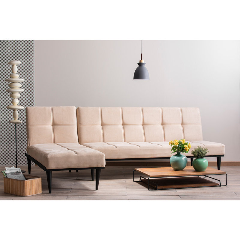 Canapé modulaire 2 pièces Breac, Crème 100% polyester, H 16,1 po x l 84,3 po x P 74,8 po