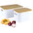 Potato And Onion Storage Bin Set,Vegetable Storage For Onion And Potato Storages Bins,Kitchen Storages Organization With Bamboo Lid&Handle
