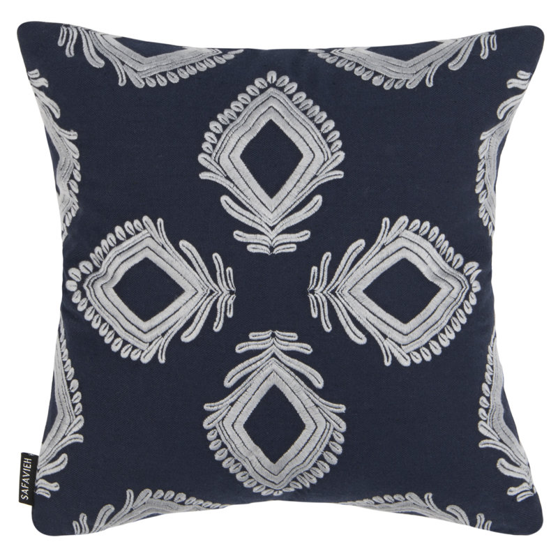 Embroidered Cotton Reversible Throw Pillow