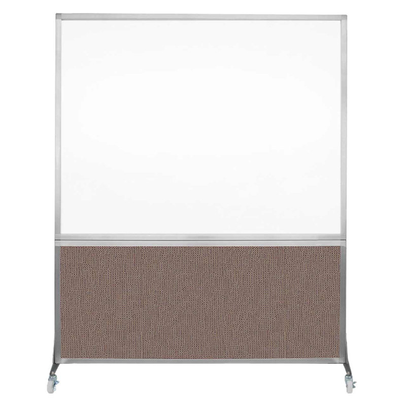 Tableau blanc mobile 6 'de haut DivideWrite, Latte, H 72 po x l 60 po, Argent