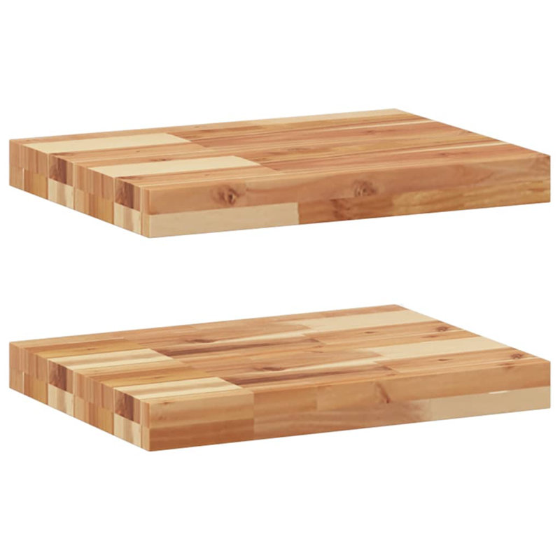 Vidaxl Floating Shelves 2 Pcs 15.7X11.8X1.6" Oil Finished Solid Wood Acacia