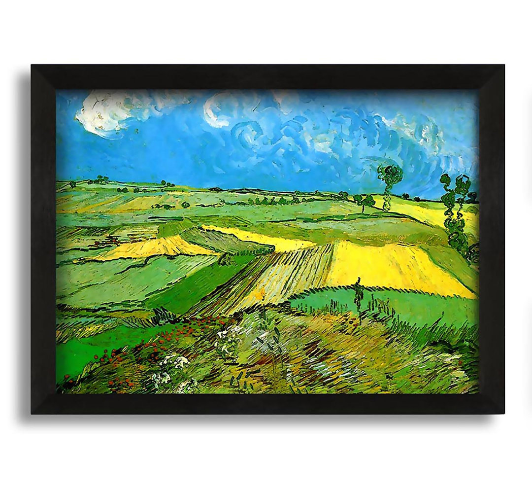 Gerahmtes Leinwandbild Wheat Fields At Auvers Under Clouded Sky von Vincent Van Gogh