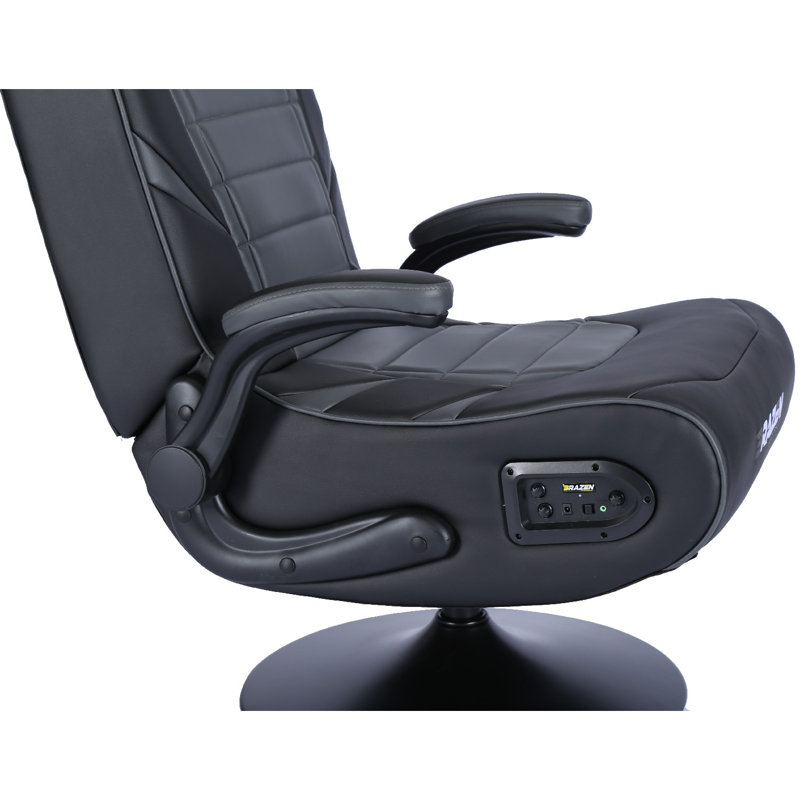 BraZen Panther Elite 2.1 Bluetooth Surround Sound Gaming Chair, Black