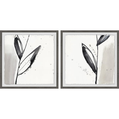 « rosé fleur splash xii », ensemble de 2 reproductions de peintures à l’aquarelle encadrées