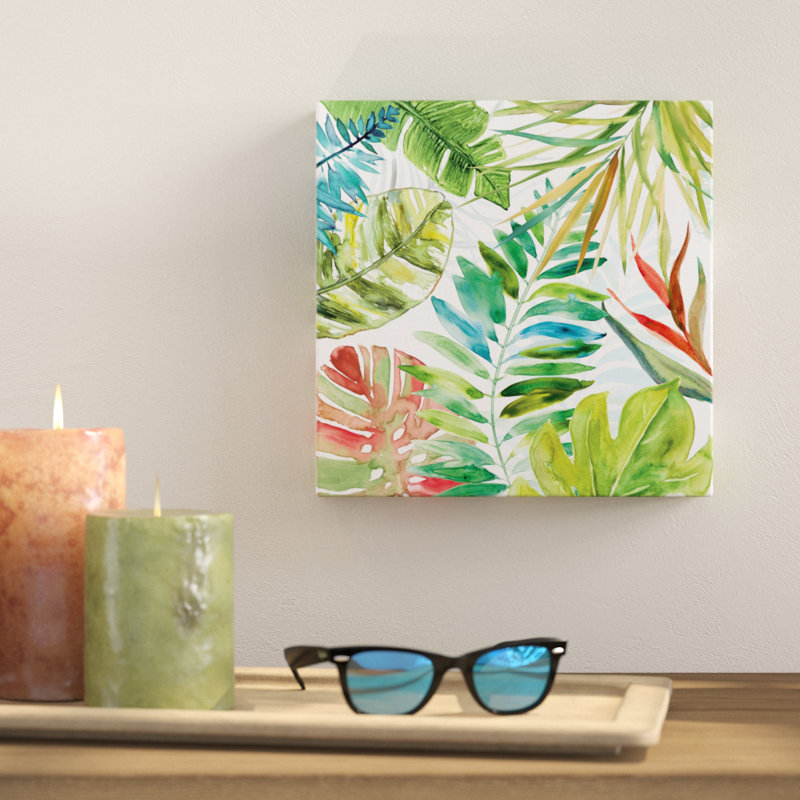 « tropical sketchbook ii », peinture sur toile tendue, H 10 po x l 10 po x P 1,5 po