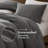 3PCS Full/Queen Waffle Washed Duvet Set-130784341