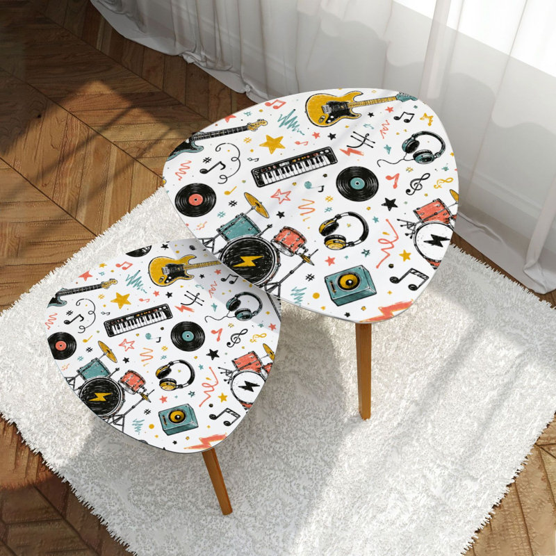 Ensemble de 2 tables basses gigognes Triangle