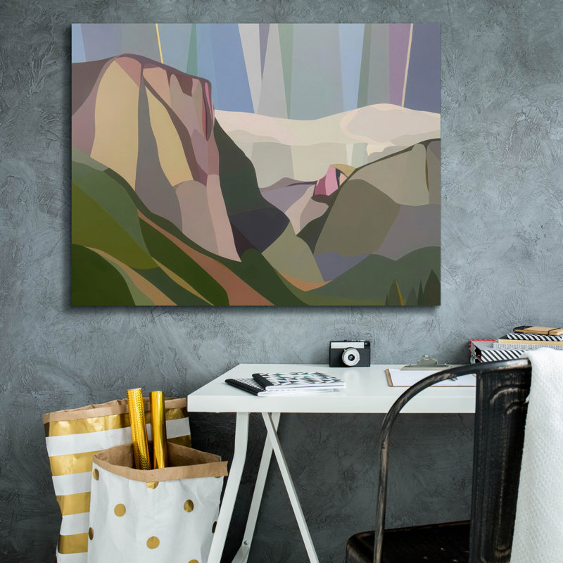  «Tunnel View» par Melba Browne, art mural sur toile, 34 po x 26 po