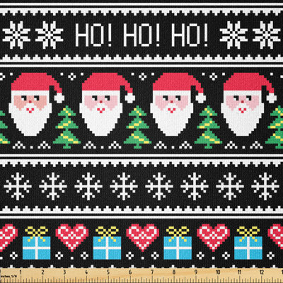 Fabric by the meter, Nordic Retro Borders, multi -colored, 1 meter