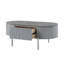 Table basse grise à finition lustrée et chrome