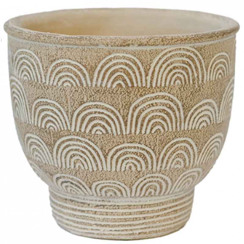 Beige With White Arch Pattern Planter