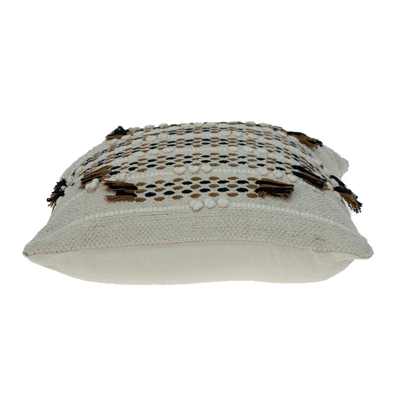 Parkland Collection Jace Transitional Beige Throw Pillow