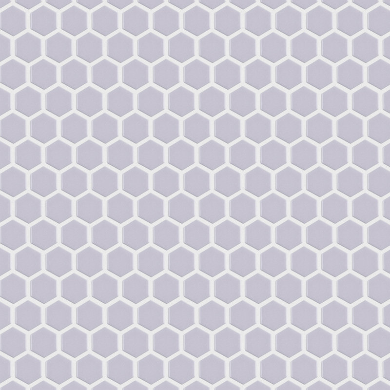 Metro .90" x .90" Hex Porcelain Honeycomb Mosaic Wall & Floor Tile, Lavender