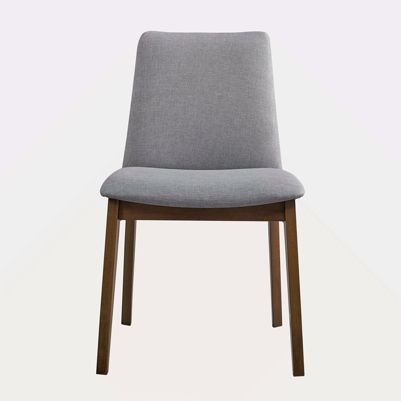 Ensemble de 2 chaises d'appoint rembourrées en tissu à finition noyer