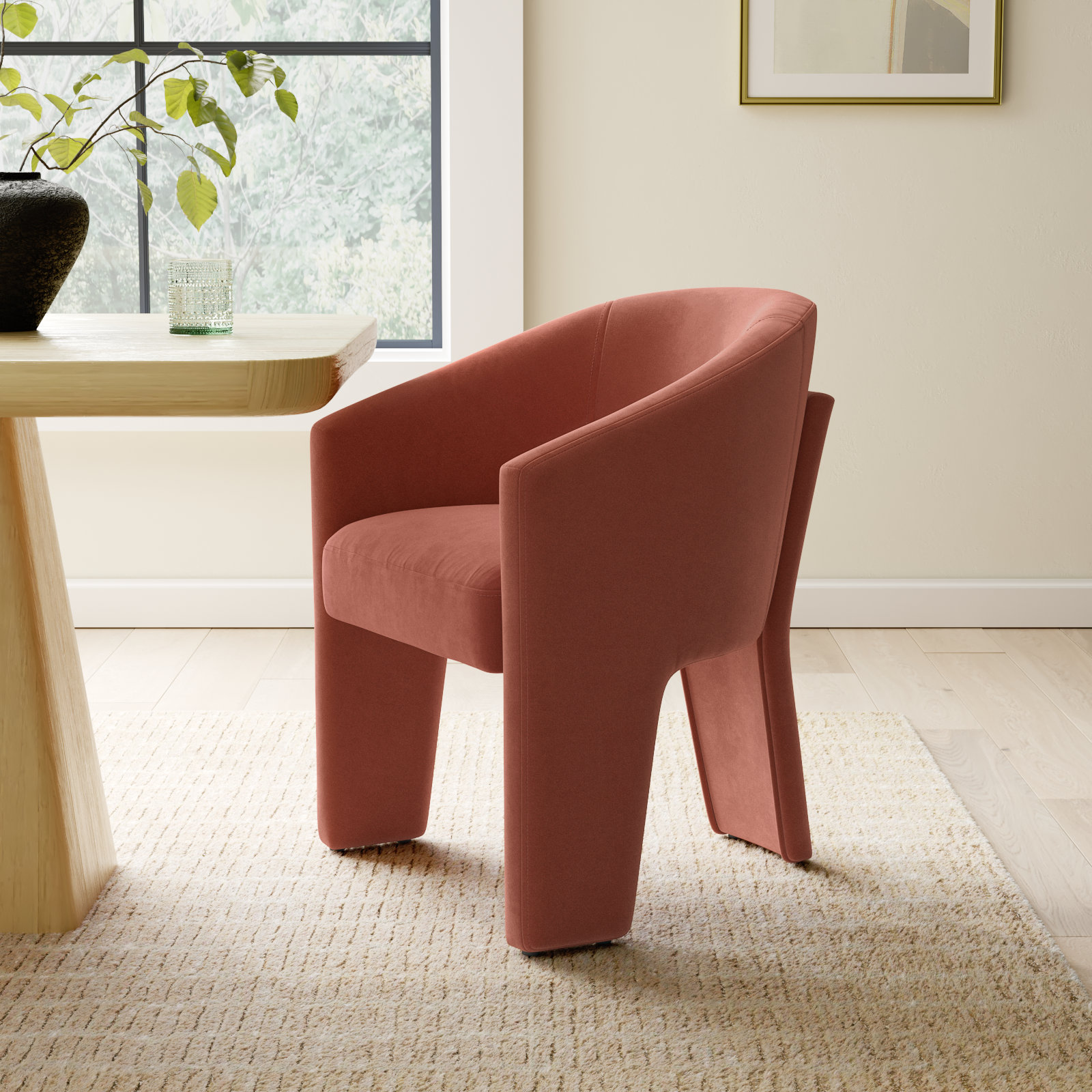Edenton Dining Armchair, Falkirk Reddish Brown Velvet