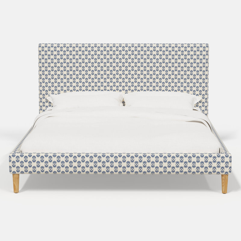 Olivet Platform Bed, Pauline Ikat Sm Blue Cotton, California King