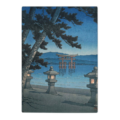 Tempered Glass Moonlit Miyajima by Hasui Kawase Chopping Board