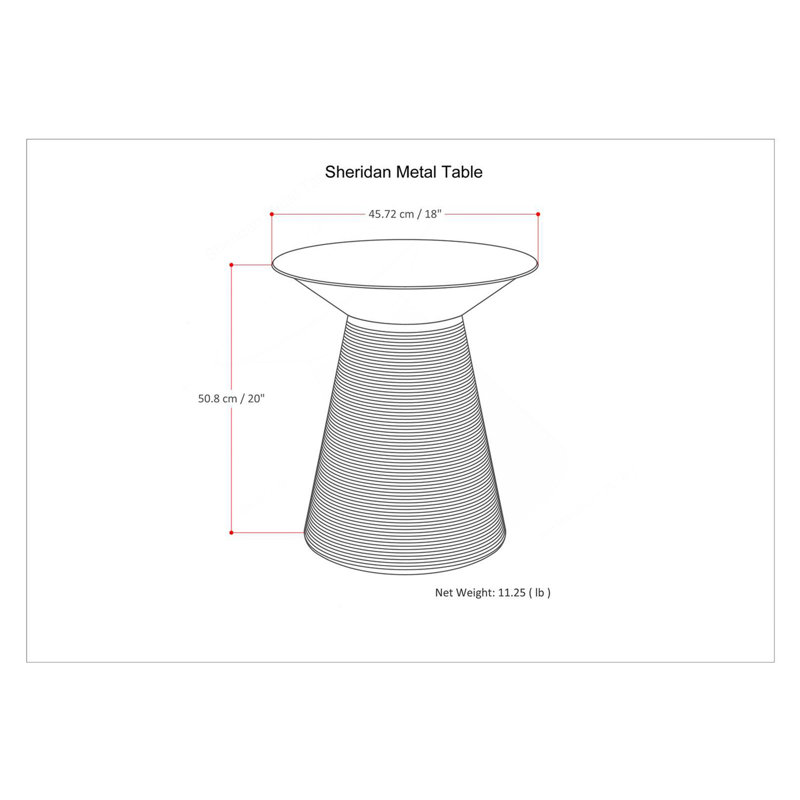 Sheridan - Table d'appoint en métal - Argent antique