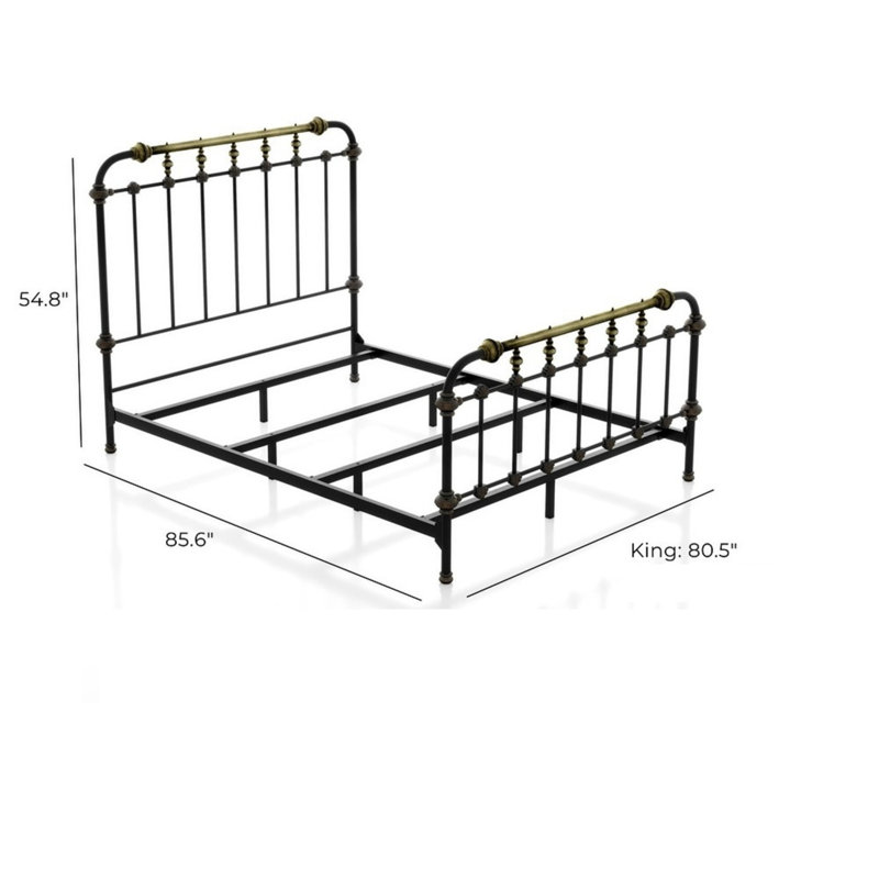 Transitional Style Bed Frame, King