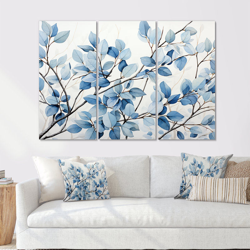 Orrington - feuilles, ensemble d'art sur toile, H 28 po x l 36 po x P 1 po, Toile tendue