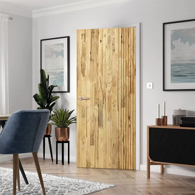 Porte standard à panneaux de bois de pin, Chêne vieilli, H 96 po x l 42 po