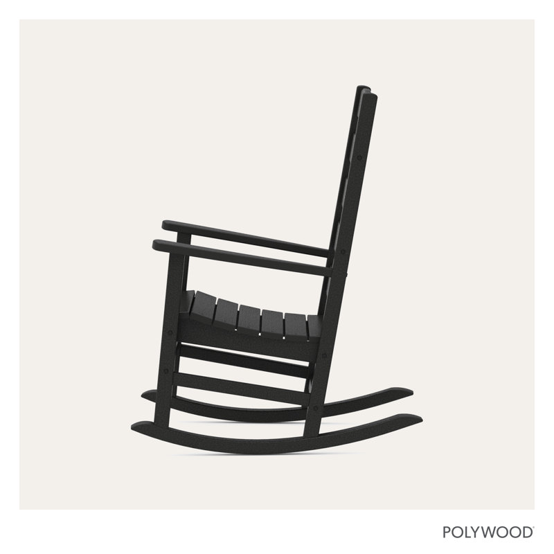Chaise berçante POLARWOOD x Sol 72 Jamarion, Noir, noir, noir, noir
