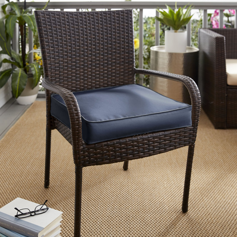 Sunbrella Outdoor Dining Chair Cushion, 5" H x 25" W x 25" D, Canvas Navy SunbrellaCanvas