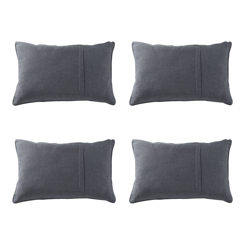 Sunbrella Rectangle Throw Pillow, Set of 4, Cast Slate