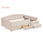 Cadre de lit de jour entièrement rembourré avec 2 tiroirs de rangement et dossier confortable, beige