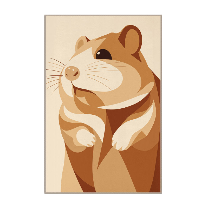 Tapis beige moderne lavable à la machine Pantelia Hamster, 7 x 10