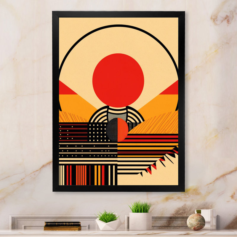 Beinteinn Red Bold Sunset II - impression, Cadre simple noir, H 20 po x l 12 po x P 1 po